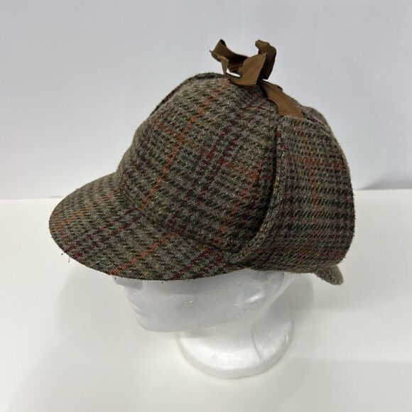 Vintage KANGOL Double Bill Flap Sherlock Holmes Detective Hat Made In England - Picture 3 of 4